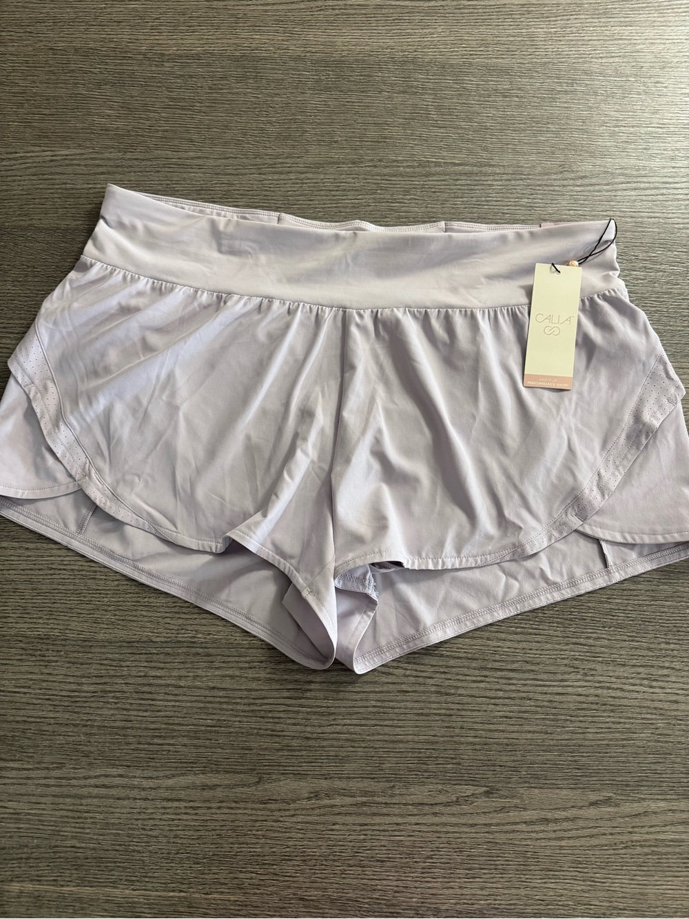 CALIA Women’s Kick It Up Performance Shorts Size XXL  Brief Lined Mid Rise Lilac